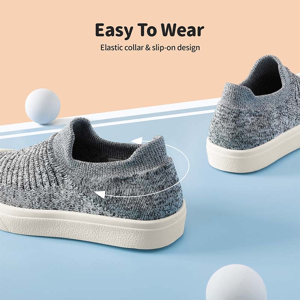 Kids Slip On Machine Washable Sneakers - GREY - 3